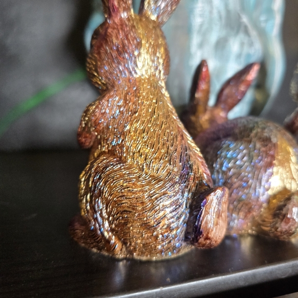 4 HANDCRAFTED Upcycled Bunny Rabbits HANDPAINTED Easter Bunny Home Art Decor - Picture 14 of 17